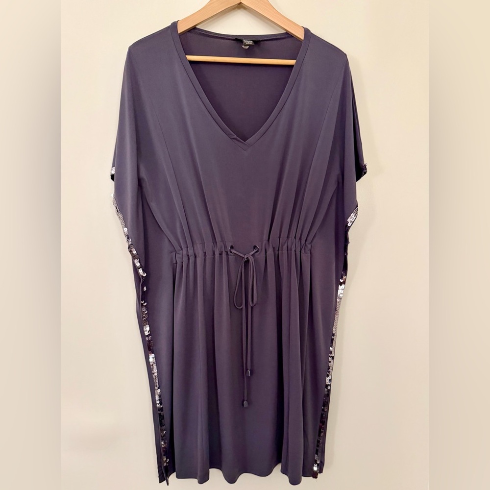 Spense Charcoal Tunic-style mini dress with Sequin Details